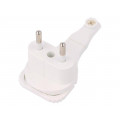 W-97649; Connector: AC supply; male; plug; 2P; 250VAC; 6A; white; for cable; PLASTROL