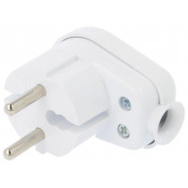 WT-16 K2 BI; Connector: AC supply; male; plug; 2P; 250VAC; 16A; white; for cable; TIMEX-ELEKTRO