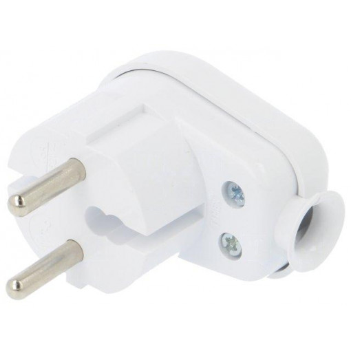 WT-16 K2 BI; Connector: AC supply; male; plug; 2P; 250VAC; 16A; white; for cable; TIMEX-ELEKTRO WT-16 K2 BI; Connector: AC supply; male; plug; 2P; 250VAC; 16A; white; for cable; TIMEX-ELEKTRO
