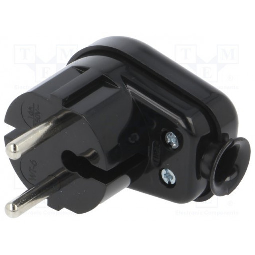 WT-16 K2 CZ; Connector: AC supply; male; plug; 2P; 250VAC; 16A; black; for cable; TIMEX-ELEKTRO WT-16 K2 CZ; Connector: AC supply; male; plug; 2P; 250VAC; 16A; black; for cable; TIMEX-ELEKTRO