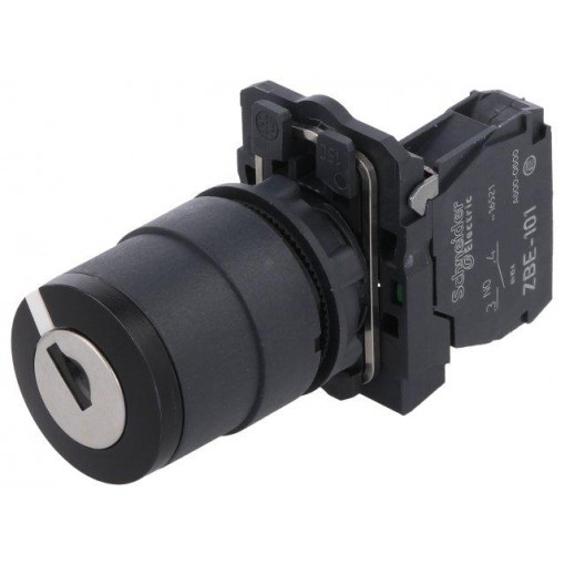 XB5AG41; Switch: rotary with key; Stabl.pos: 2; NO; 3A/240VAC; 0.55A/125VDC; SCHNEIDER ELECTRIC