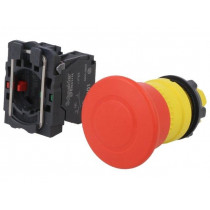 XB5AT845; Switch: emergency stop; Stabl.pos: 2; NC + NO; 3A/240VAC; 22mm; red; SCHNEIDER ELECTRIC