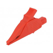66.9575-22; Crocodile clip; 32A; 1kVDC; red; Grip capac: max.30mm; STÄUBLI