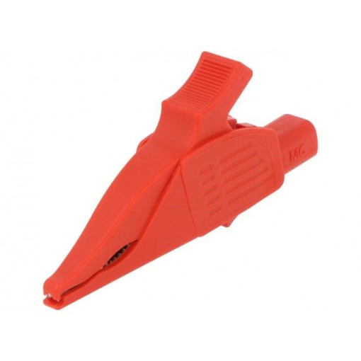 66.9575-22; Crocodile clip; 32A; 1kVDC; red; Grip capac: max.30mm; STÄUBLI