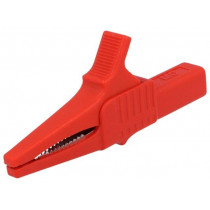 66.9755-22; Crocodile clip; 32A; 1kVDC; red; Grip capac: max.20mm; STÄUBLI