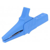 66.9755-23; Crocodile clip; 32A; 1kVDC; blue; Grip capac: max.20mm; STÄUBLI