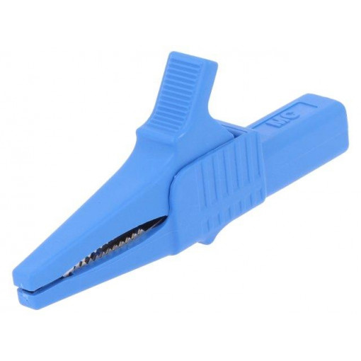 66.9755-23; Crocodile clip; 32A; 1kVDC; blue; Grip capac: max.20mm; STÄUBLI