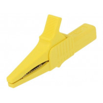 66.9755-24; Crocodile clip; 32A; 1kVDC; yellow; Grip capac: max.20mm; STÄUBLI