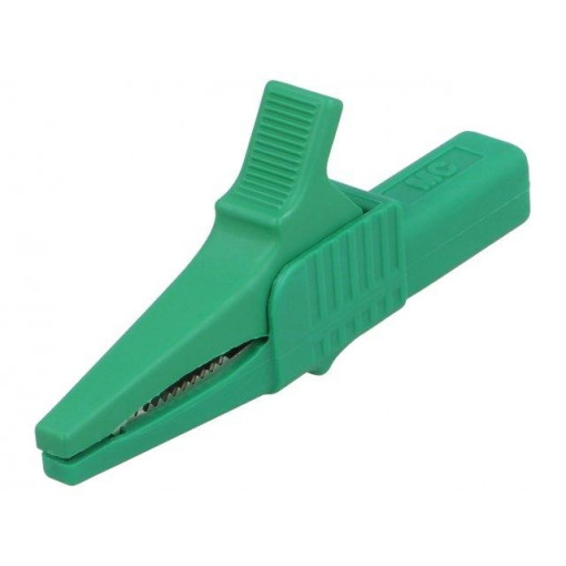 66.9755-25; Crocodile clip; 32A; 1kVDC; green; Grip capac: max.20mm; STÄUBLI