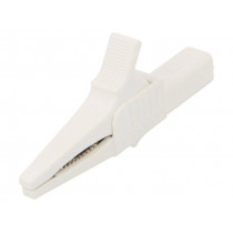 66.9755-29; Crocodile clip; 32A; 1kVDC; white; Grip capac: max.20mm; STÄUBLI
