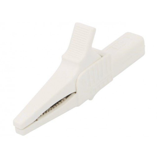 66.9755-29; Crocodile clip; 32A; 1kVDC; white; Grip capac: max.20mm; STÄUBLI