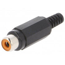 XKTO 1 SCHWARZ; Plug; RCA; female; with strain relief; straight; soldering; LUMBERG