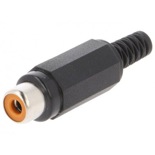 XKTO 1 SCHWARZ; Plug; RCA; female; with strain relief; straight; soldering; LUMBERG