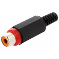XKTO 1 ROT; Plug; RCA; female; with strain relief; straight; soldering; LUMBERG XKTO 1 ROT; Plug; RCA; female; with strain relief; straight; soldering; LUMBERG