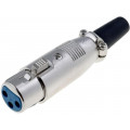 ; Plug; XLR; female; PIN: 3; straight; for cable;  ; Plug; XLR; female; PIN: 3; straight; for cable;