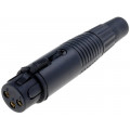 XLR-3G-G; Plug; XLR; female; PIN: 3; straight; for cable; gold-plated; NINIGI XLR-3G-G; Plug; XLR; female; PIN: 3; straight; for cable; gold-plated; NINIGI
