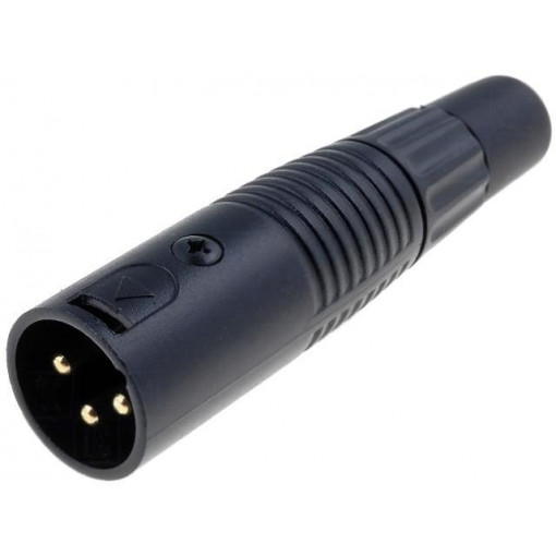 XLR-3W-G; Plug; XLR; male; PIN: 3; straight; for cable; gold-plated; NINIGI XLR-3W-G; Plug; XLR; male; PIN: 3; straight; for cable; gold-plated; NINIGI
