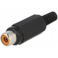 XSTO 1 SCHWARZ; Plug; RCA; male; with strain relief; straight; soldering; LUMBERG XSTO 1 SCHWARZ; Plug; RCA; male; with strain relief; straight; soldering; LUMBERG