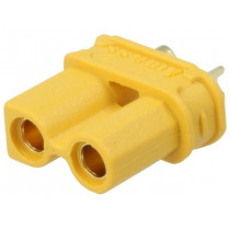 XT30U-F; Plug; DC supply; XT30; female; PIN: 2; for cable; soldered; 15A; 500V; AMASS