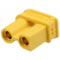 XT30UPB-F; Socket; DC supply; XT30; female; PIN: 2; on PCBs; THT; Colour: yellow; AMASS