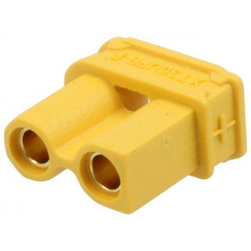XT30UPB-F; Socket; DC supply; XT30; female; PIN: 2; on PCBs; THT; Colour: yellow; AMASS