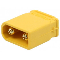XT30UPB-M; Socket; DC supply; XT30; male; PIN: 2; on PCBs; THT; Colour: yellow; AMASS