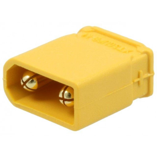 XT30UPB-M; Socket; DC supply; XT30; male; PIN: 2; on PCBs; THT; Colour: yellow; AMASS