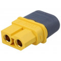 XT60L-F; Plug; DC supply; XT60; female; PIN: 2; for cable; soldered; 30A; 500V; AMASS