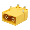 XT60PW-M; Socket; DC supply; XT60; male; PIN: 2; on PCBs; THT; Colour: yellow; AMASS