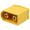 XT60U-M; Plug; DC supply; XT60; male; PIN: 2; for cable; soldered; 30A; 500V; AMASS