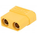 XT90PB-F; Socket; DC supply; XT90; female; PIN: 2; on PCBs; THT; Colour: yellow; AMASS