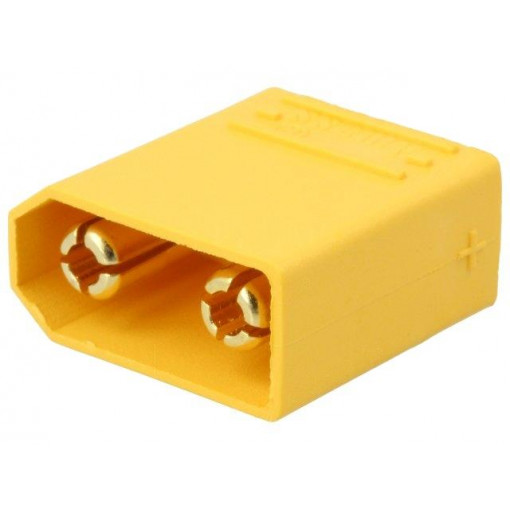 XT90PB-M; Socket; DC supply; XT90; male; PIN: 2; on PCBs; THT; Colour: yellow; AMASS