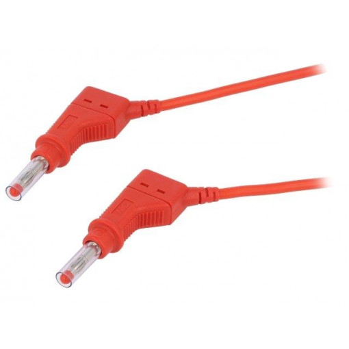 66.9407-05022; Connection cable; 32A; 4mm banana plug-4mm banana plug; red; STÄUBLI