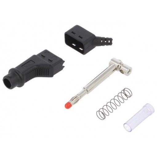 66.9328-21; Plug; 4mm banana; 32A; black; 2.5mm2; Mounting: on cable; STÄUBLI