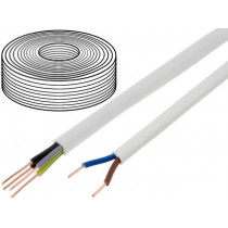 ; Wire; YDY; flat; solid; Cu; 5x2,5mm2; PVC; white; 450/750V; 100m; 