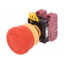 YW1B-V4E02R; Switch: emergency stop; Stabl.pos: 2; NC x2; 22mm; red; IP65; Pos: 2; IDEC
