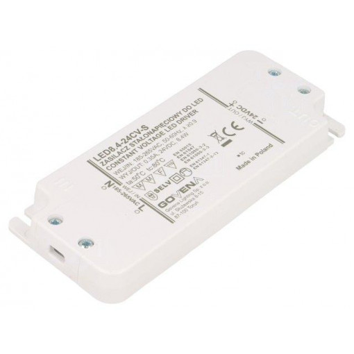 Z-LED-8.4W-24CV-SLIM; Power supply: switched-mode; LED; 8.4W; 24VDC; 0.35A; 185÷265VAC; GOVENA