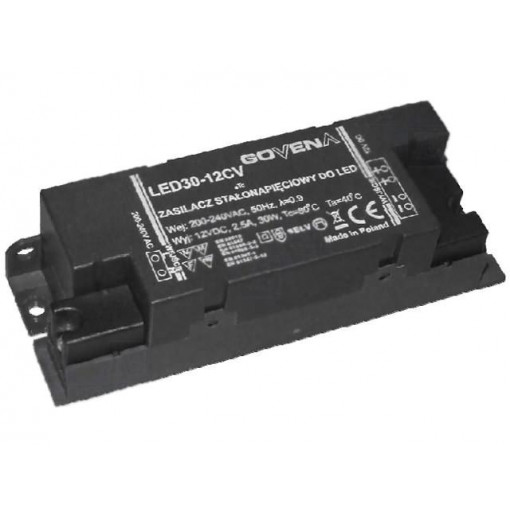Z-LED30-12CV-GOVENA-PL; Power supply: switched-mode; LED; 30W; 12VDC; 200÷240VAC; IP20; GOVENA