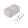 Z66J ABS; Enclosure: for power supplies; X: 65mm; Y: 132mm; Z: 78mm; ABS; grey; KRADEX
