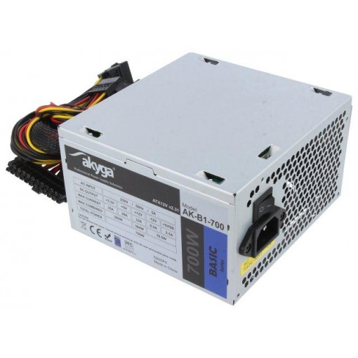 AK-B1-700; Power supply: computer; ATX; 700W; Features: fan 12cm; AKYGA
