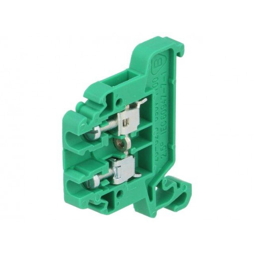 ZG-G2,5 A11-8105; Splice terminal: rail; 0.5÷2.5mm2; ways: 1; terminals: 2; green; POKÓJ
