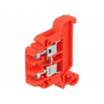 ZG-G4 A11-8207; Splice terminal: rail; 0.5÷4mm2; ways: 1; terminals: 2; red; TS35; POKÓJ