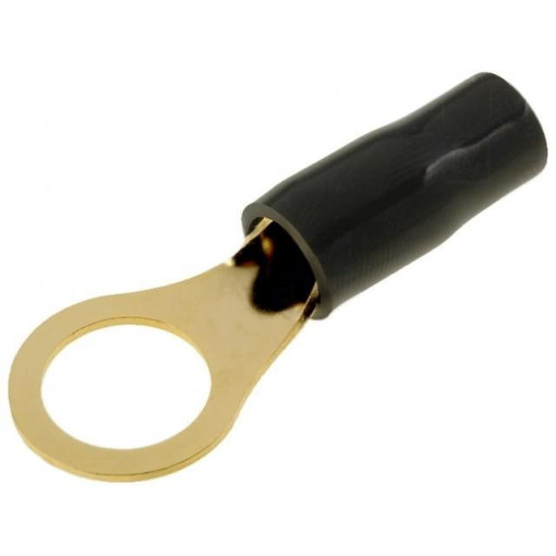30.4700-83; Terminal: ring; M10; 10mm2; gold-plated; insulated; black; ACV