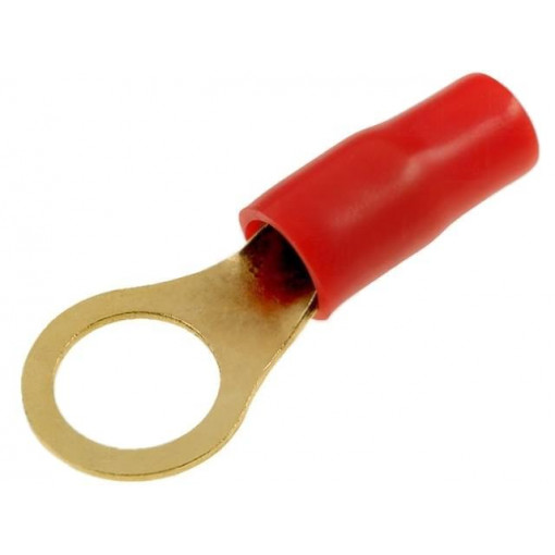 30.4700-82; Terminal: ring; M10; 10mm2; gold-plated; insulated; red; ACV