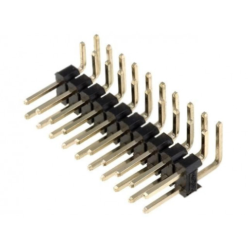 DS1022-2*10RF11; Pin header; pin strips; male; PIN: 20; angled 90°; 2.54mm; THT; 2x10; CONNFLY