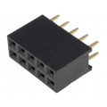 DS1023-2*5S21; Socket; pin strips; female; PIN: 10; straight; 2.54mm; THT; 2x5; 3A; CONNFLY