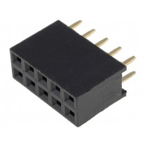 DS1023-2*5S21; Socket; pin strips; female; PIN: 10; straight; 2.54mm; THT; 2x5; 3A; CONNFLY DS1023-2*5S21; Socket; pin strips; female; PIN: 10; straight; 2.54mm; THT; 2x5; 3A; CONNFLY