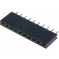 DS1023-1*10S21; Socket; pin strips; female; PIN: 10; straight; 2.54mm; THT; 1x10; CONNFLY