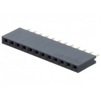 DS1023-1*12S21; Socket; pin strips; female; PIN: 12; straight; 2.54mm; THT; 1x12; CONNFLY