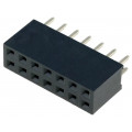 DS1023-2*7S21; Socket; pin strips; female; PIN: 14; straight; 2.54mm; THT; 2x7; 3A; CONNFLY